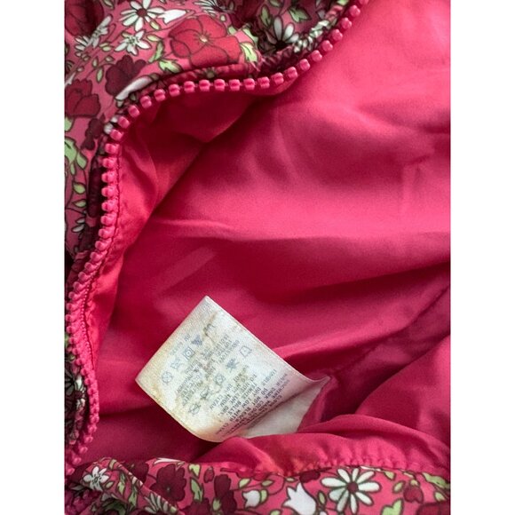 Lands End Kids Floral Puffer Vest Size 6X Pink Red Daisy‎ & Berry Pattern - Picture 5 of 5
